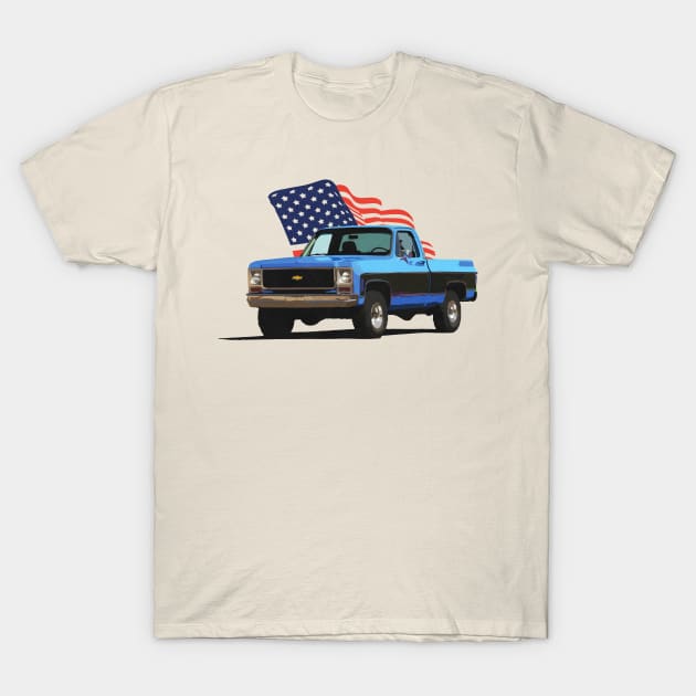 Blue Old Pickup Truck T-Shirt by Widmore